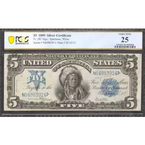 $5 1899 Blue Silver Certificates 281