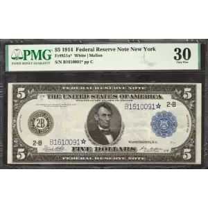 $5 1914 Red Seal Federal Reserve Notes 851A*