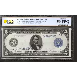 $5 1914 Red Seal Federal Reserve Notes 851A