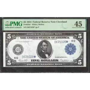 $5 1914 Red Seal Federal Reserve Notes 859A*