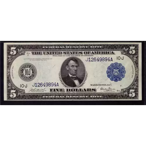 $5 1914 Red Seal Federal Reserve Notes 881 (3)