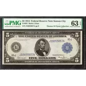 $5 1914 Red Seal Federal Reserve Notes 881