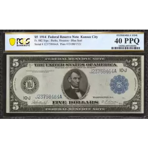 $5 1914 Red Seal Federal Reserve Notes 882