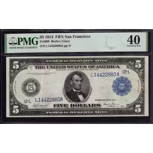 $5 1914 Red Seal Federal Reserve Notes 889