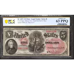 $5 As above but Series B  Legal Tender Issues 67