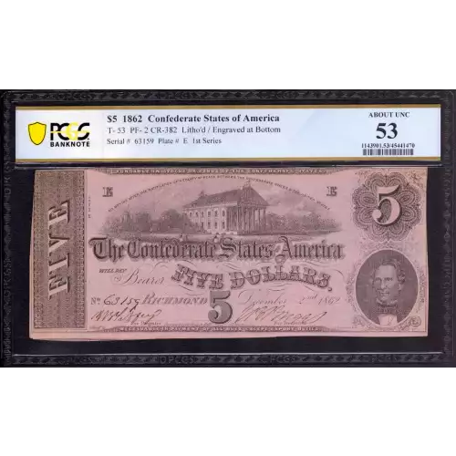 $5   Issues of the Confederate States of America CS-53