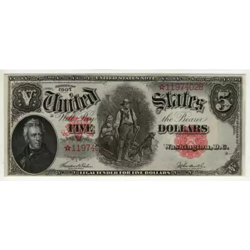 $5  Small Red, scalloped Legal Tender Issues 88*