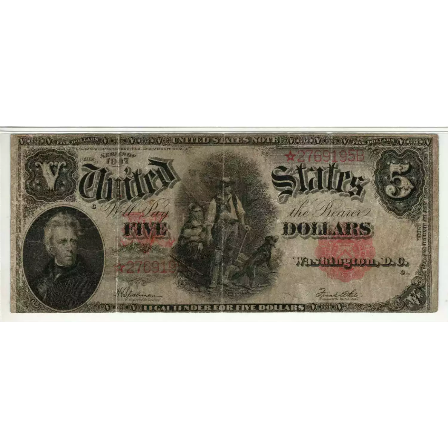 $5  Small Red, scalloped Legal Tender Issues 91* (3)