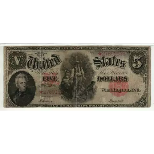 $5  Small Red, scalloped Legal Tender Issues 91* (3)