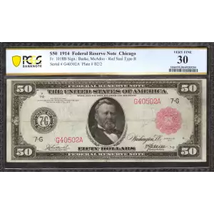 $50 1914 Red Seal Federal Reserve Notes 1018B