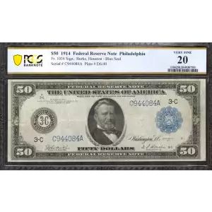 $50 1914 Red Seal Federal Reserve Notes 1034