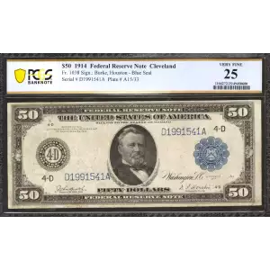 $50 1914 Red Seal Federal Reserve Notes 1038