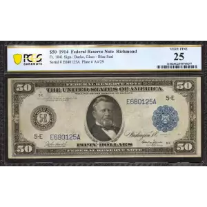 $50 1914 Red Seal Federal Reserve Notes 1041