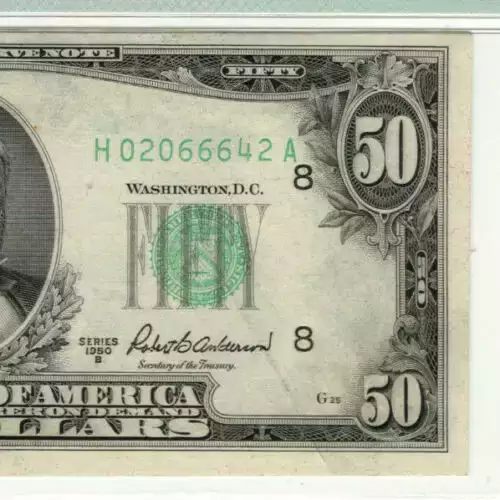 $50 1950-B. blue-Green seal. Small Size $50 Federal Reserve Notes 2109-H (3)