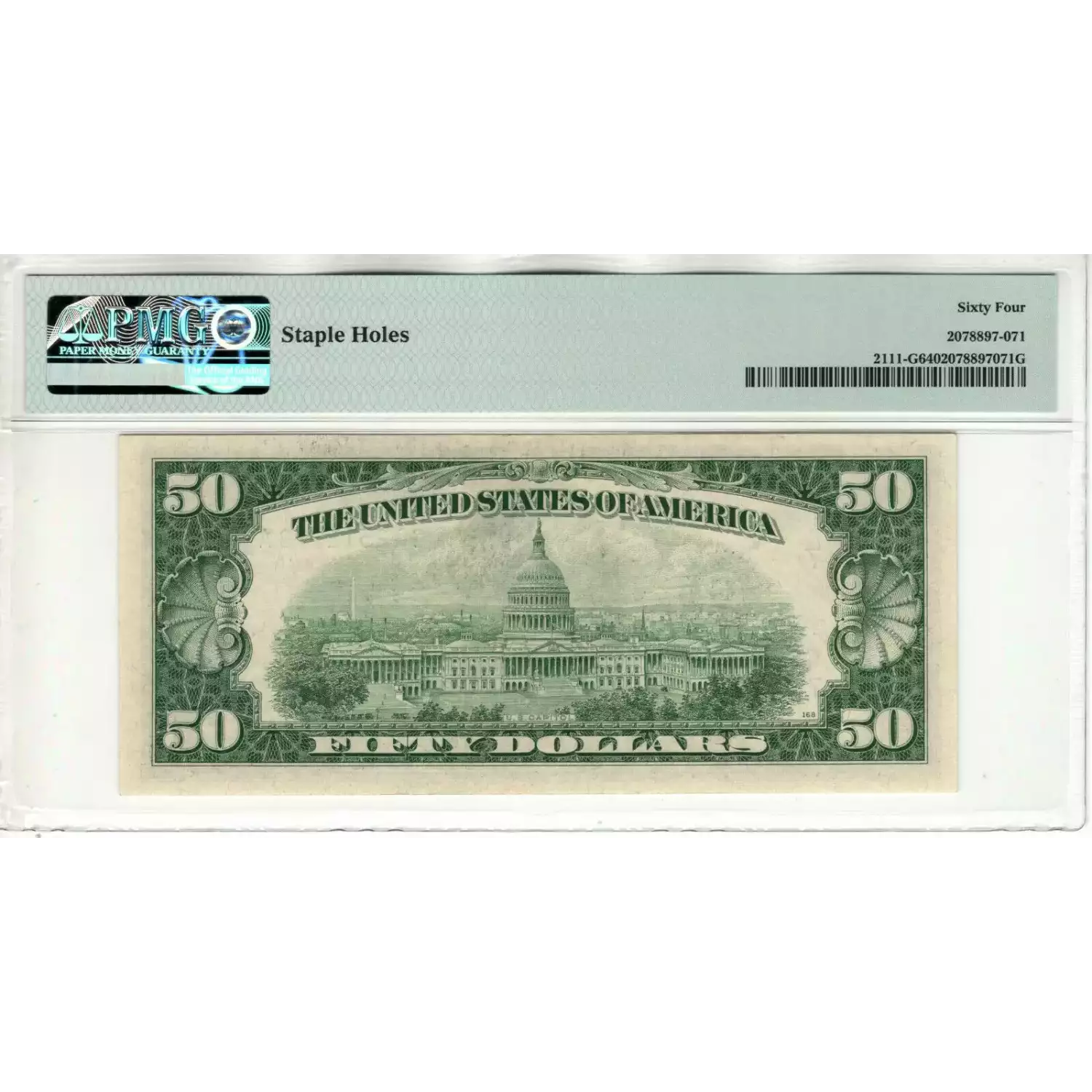 $50 1950-D. blue-Green seal. Small Size $50 Federal Reserve Notes 2111-G (2)