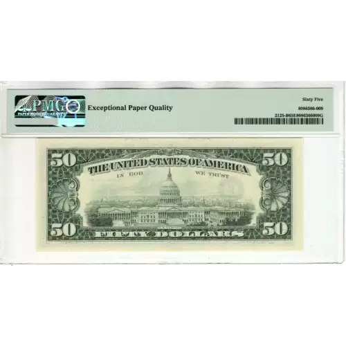 $50 1993 blue-Green seal. Small Size $50 Federal Reserve Notes 2125-B (2)