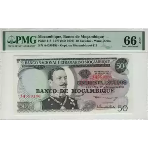 50 Escudos ND (1976 - old date 27.10.1970), 1976 ND Provisional Issue  Mozambique 116