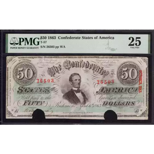 $50   Issues of the Confederate States of America CS-57