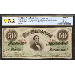 $50 Issues of the Confederate States of America CS-57