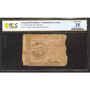 $50 September 26, 1778  CONTINENTAL CURRENCY CC-85