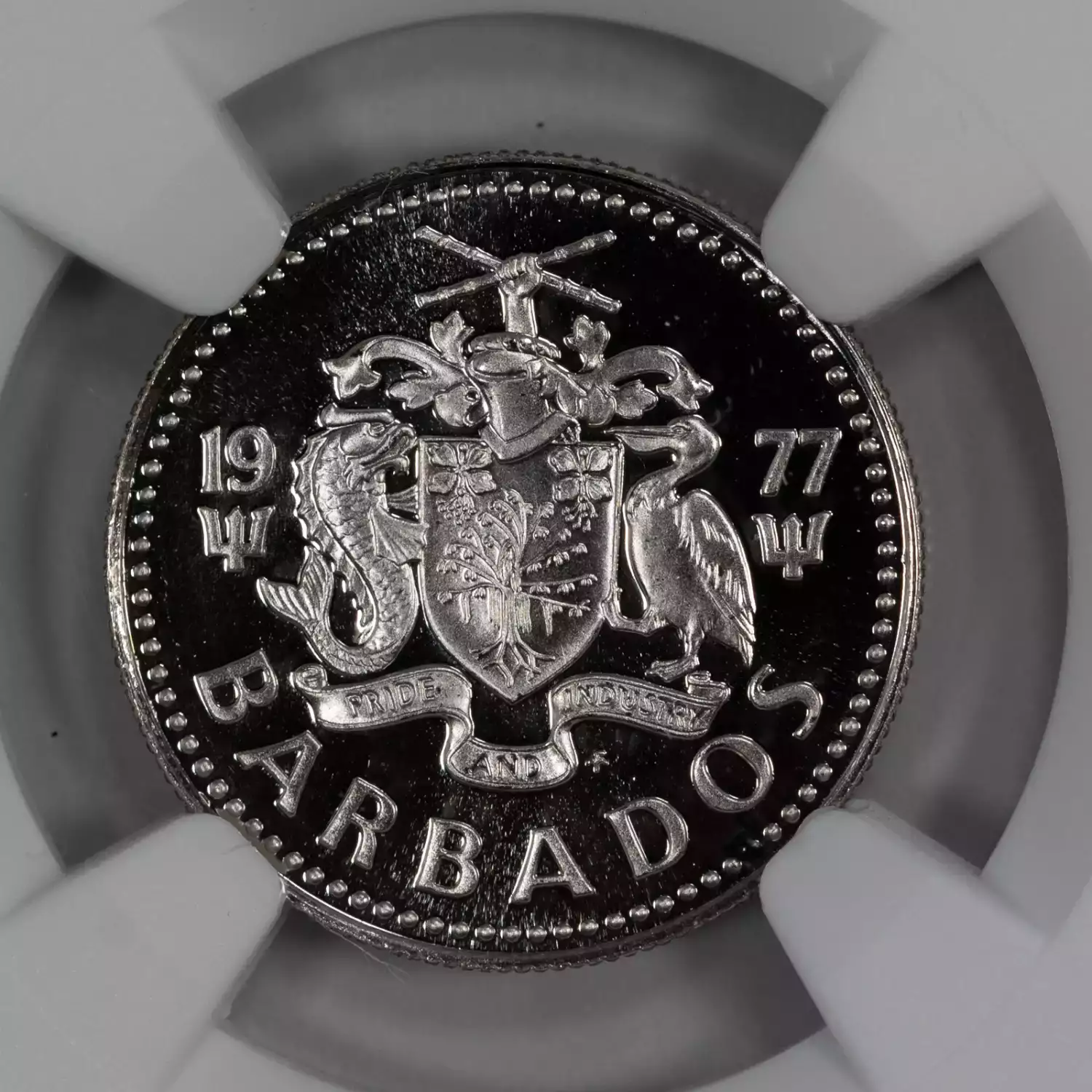 BARBADOS Nickel Plated Steel 10 CENTS (4)