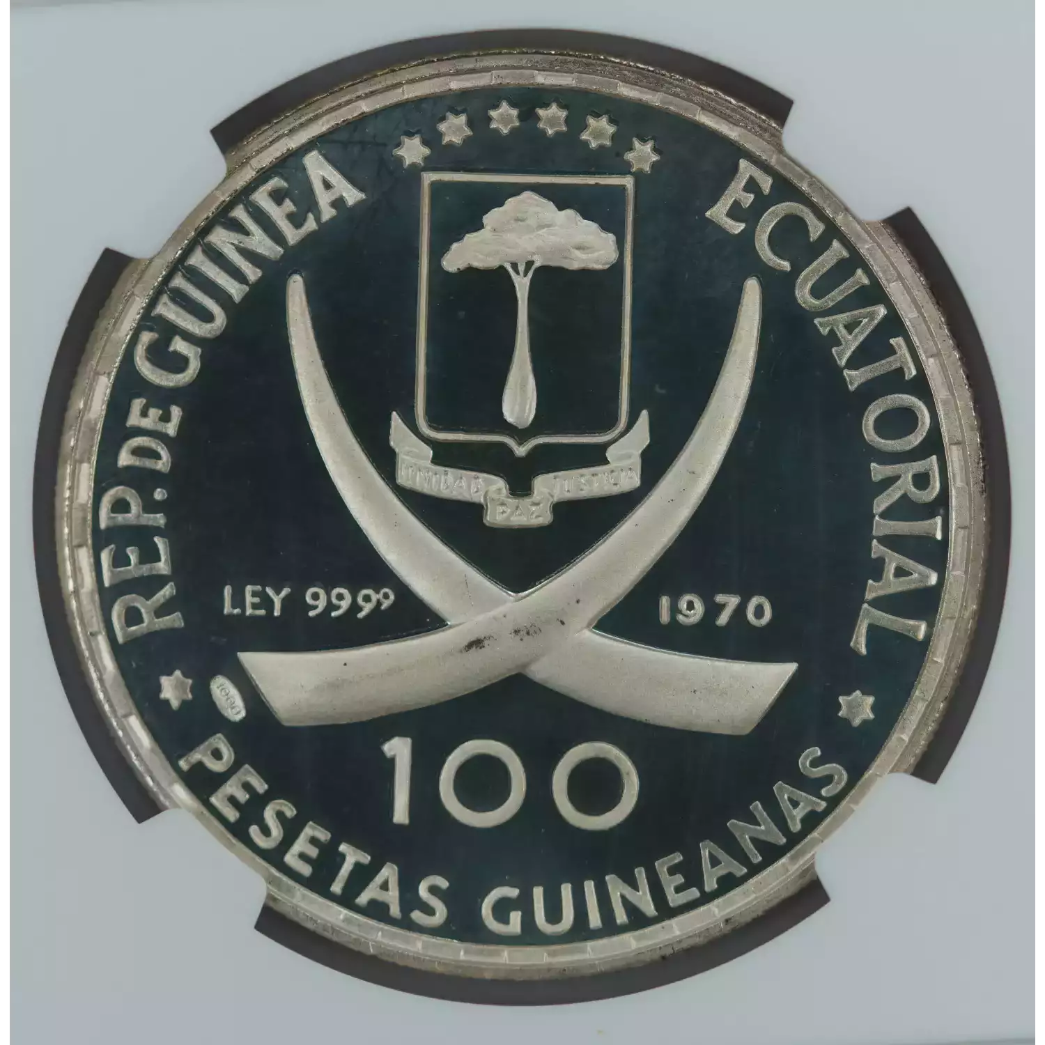 Equatorial Guinea Silver 100 PESETAS (3)