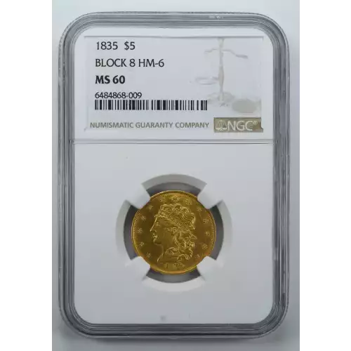 Half Eagles---Classic Head, 1834-1838 -Gold- 5 Dollar