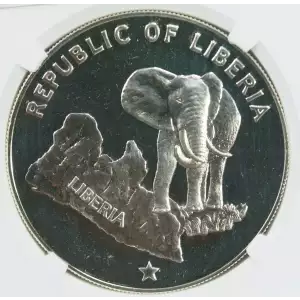 LIBERIA Silver 5 DOLLARS
