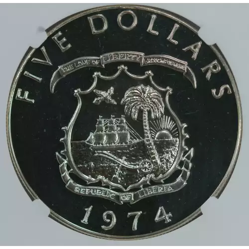 LIBERIA Silver 5 DOLLARS