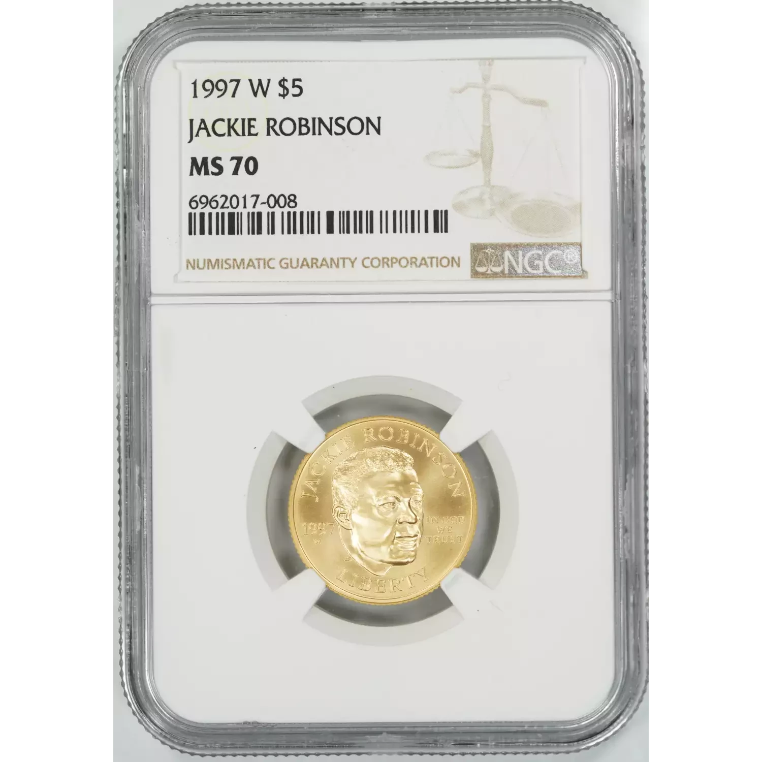Modern Commemoratives --- Jackie Robinson 1997 -Gold- 5 Dollar