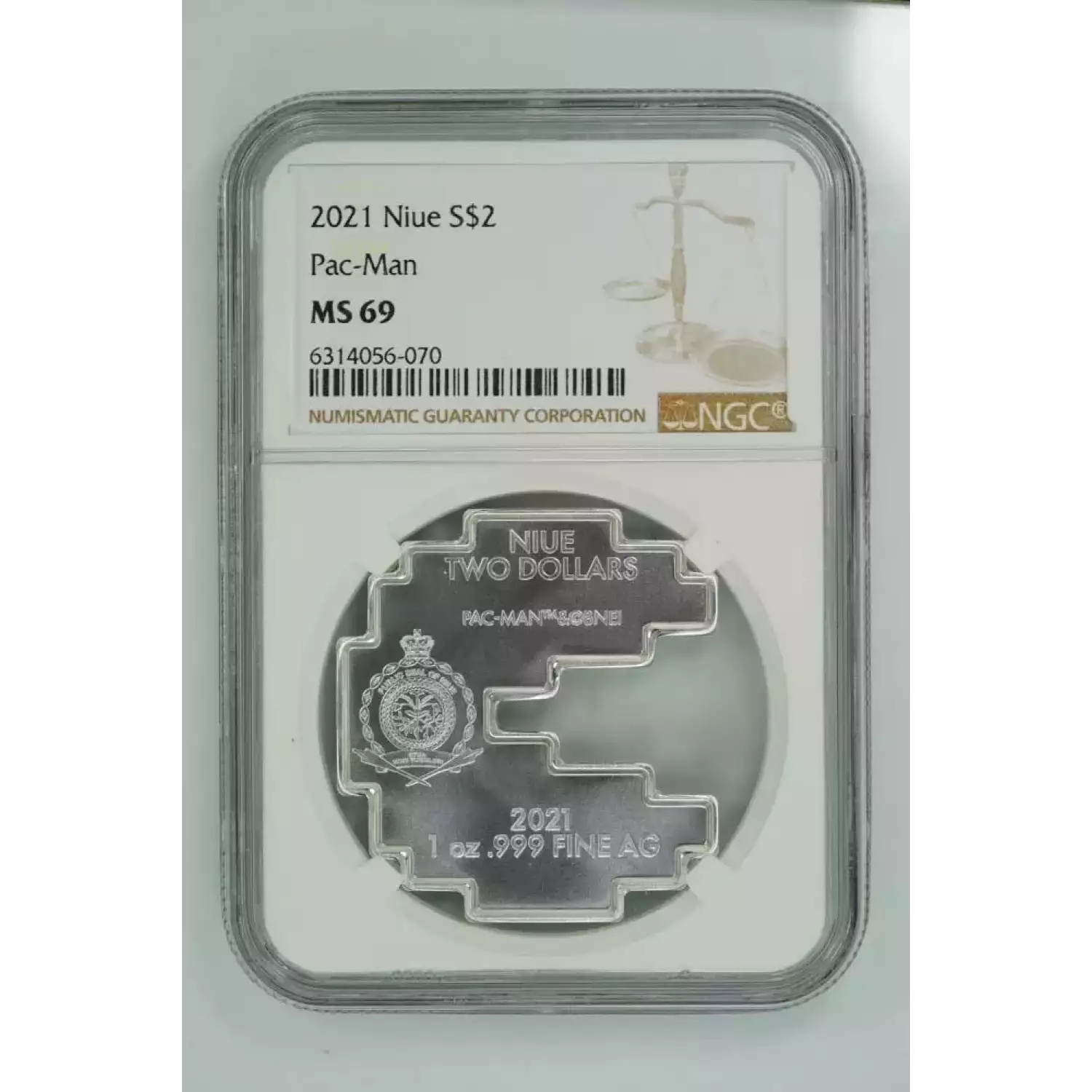2021 NIUE Silver DOLLAR NGC MS-69 NIUE PAC-MAN - Kearney Coin Center