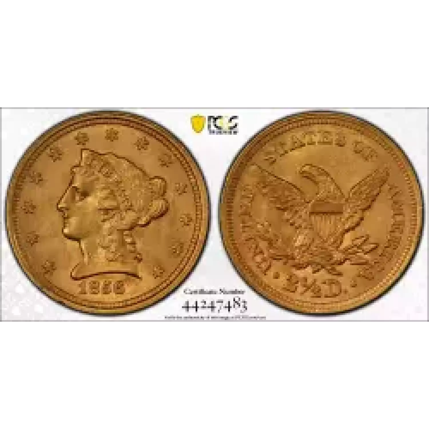 1856-PHILADELPHIA PCGS MS-62 $2.50 Gold Liberty Head Quarter Eagle