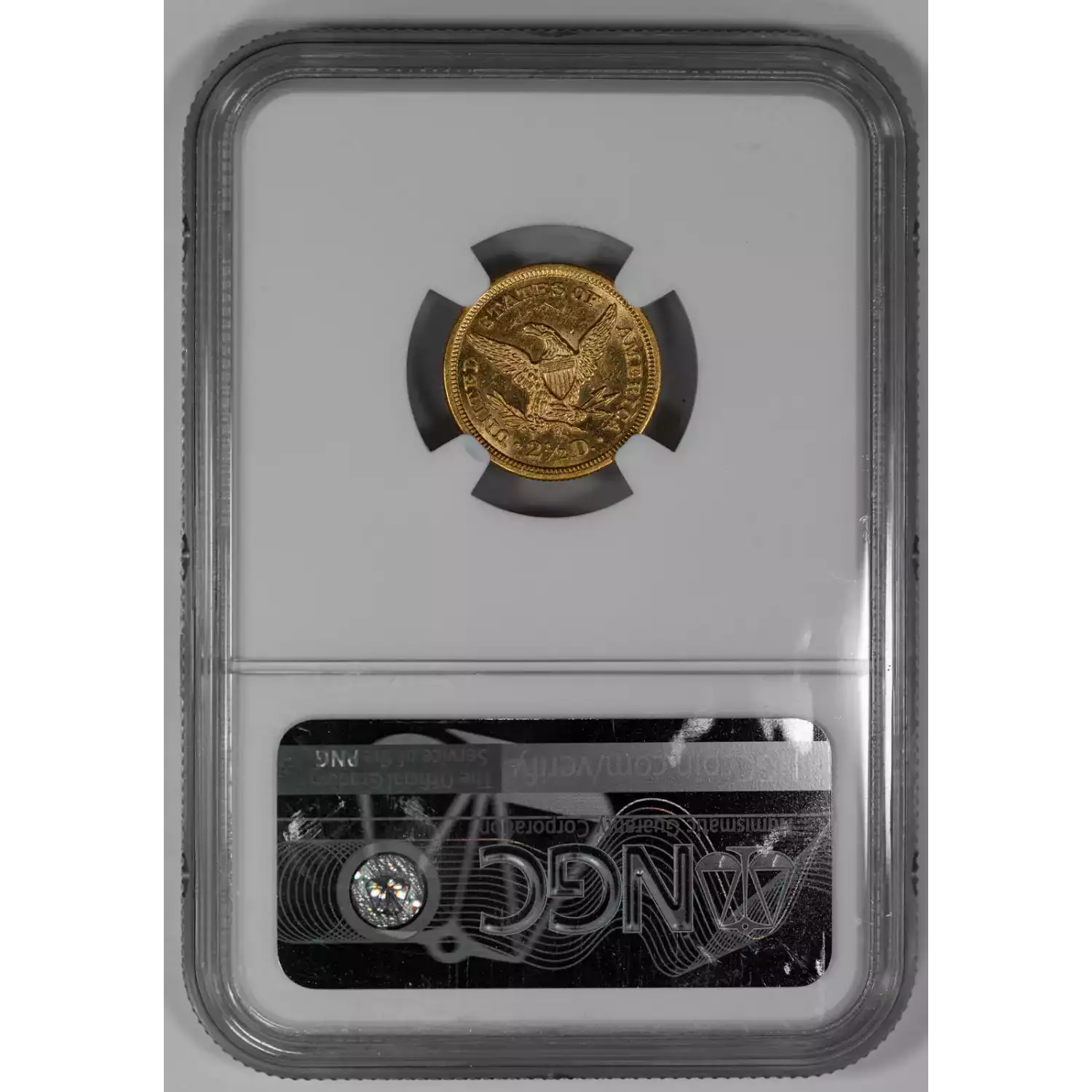 thumbnail image 2 of 1861 $2.50 Gold Liberty Head Quarter Eagle PCGS MS-62 New Reverse CAC 2 of 9