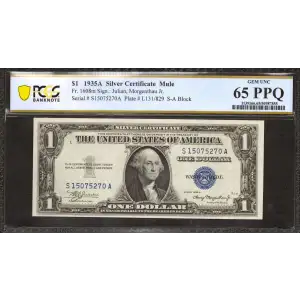 $1 1935-A blue seal. Small Silver Certificates 1608m