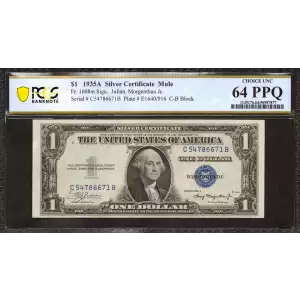 $1 1935-A blue seal. Small Silver Certificates 1608m