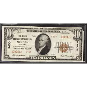 1929 $10 NATIONAL BANKNOTE CURRENCY NEBRASKA