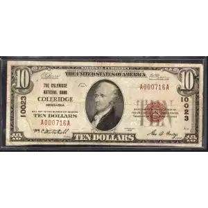 1929 $10 NATIONAL BANKNOTE CURRENCY NEBRASKA
