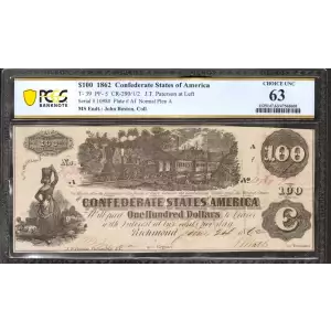 $20   Issues of the Confederate States of America CS-9
