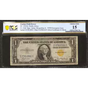 $1 1935-A yellow seal Emergency Notes Issued During WW2 2306