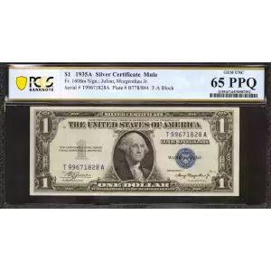 $1 1935-A blue seal. Small Silver Certificates 1608m