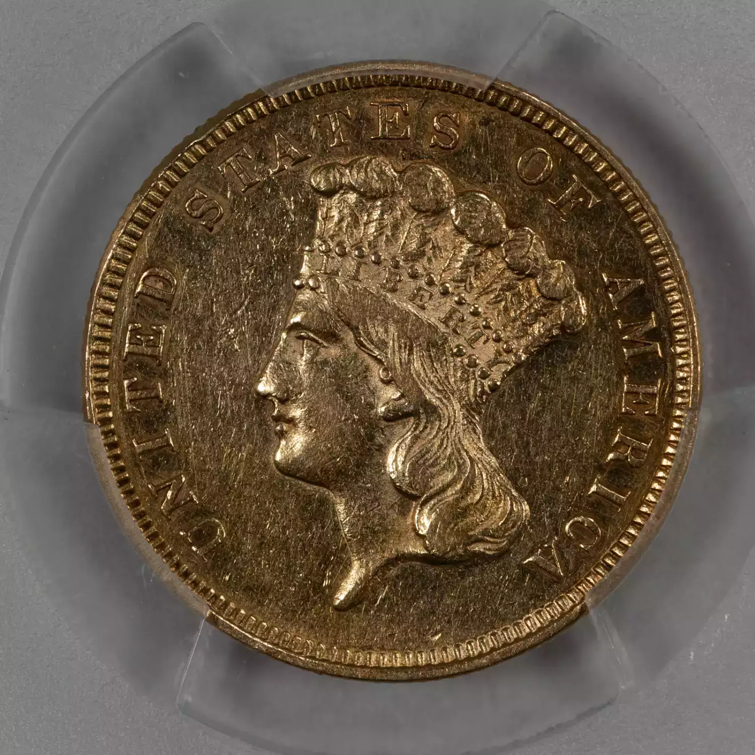 1854 Indian Princess Head Gold $3 Three Dollar Piece - Early Gold