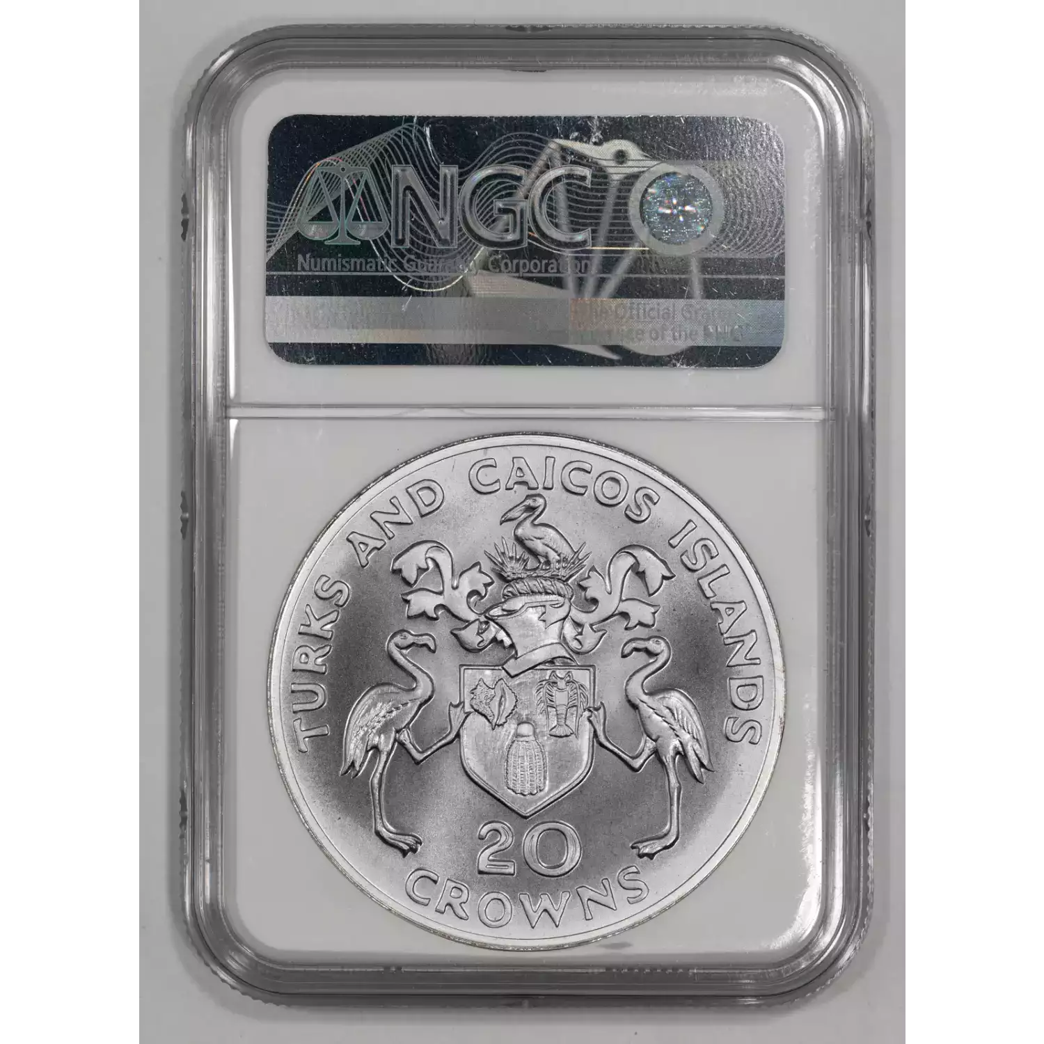 Turks and Caicos Islands Silver 20 CROWNS (4)